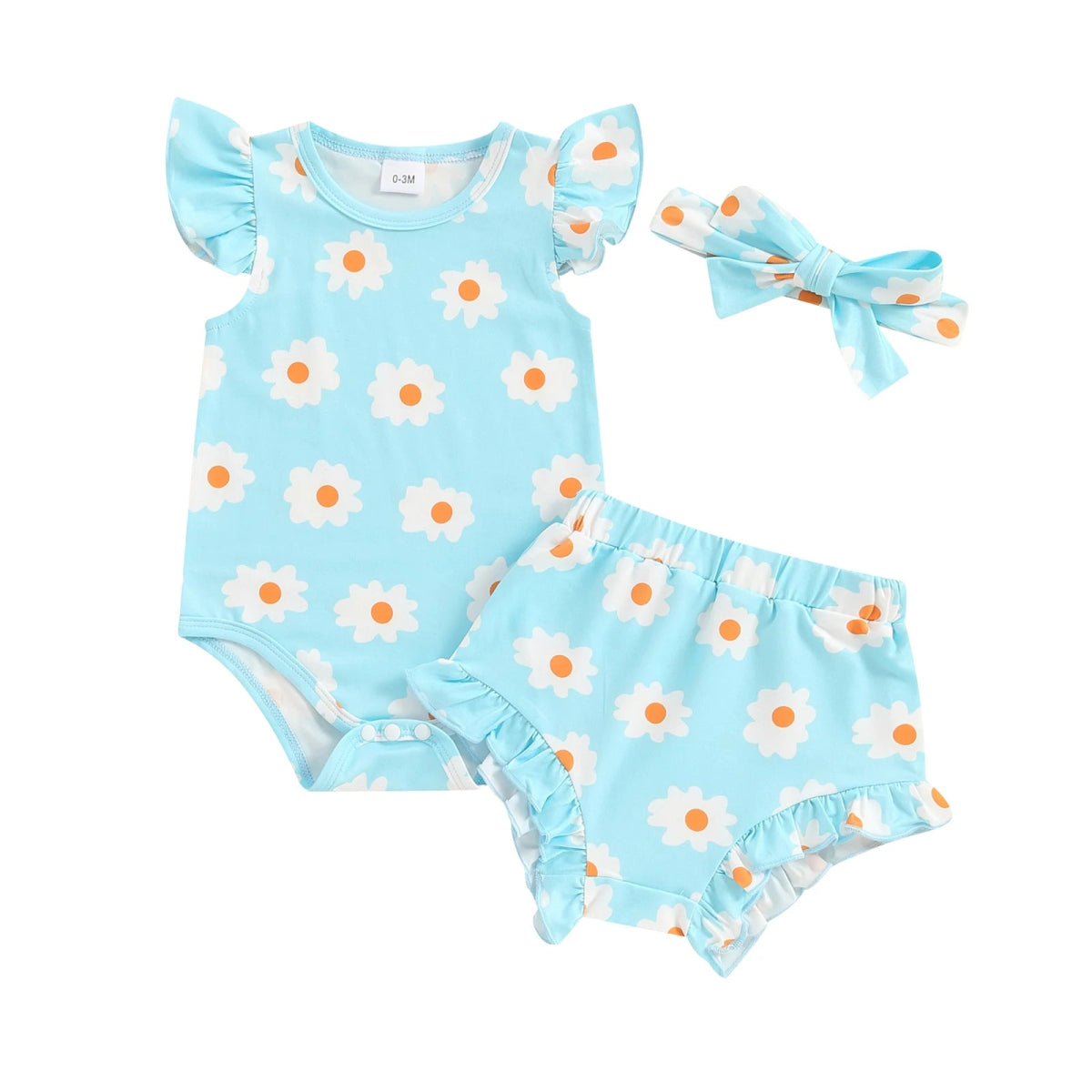 Conjunto Flores 3Pçs | 0 - 18 Meses - Betina Baby