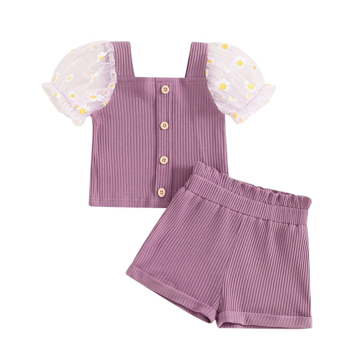 Conjunto Manguinha Curta Margarida | 12 - 4 Anos - Betina Baby