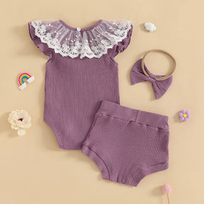 Conjunto Rendado + Laço | 0 - 18 Meses - Betina Baby