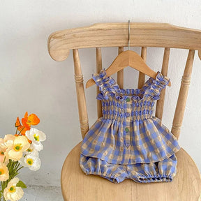 Conjunto Shortinho Xadrez | 0-3 Anos - Betina Baby