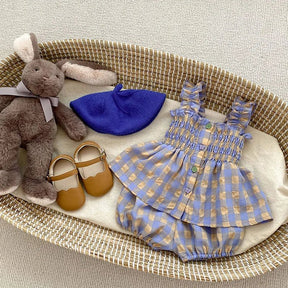 Conjunto Shortinho Xadrez | 0-3 Anos - Betina Baby