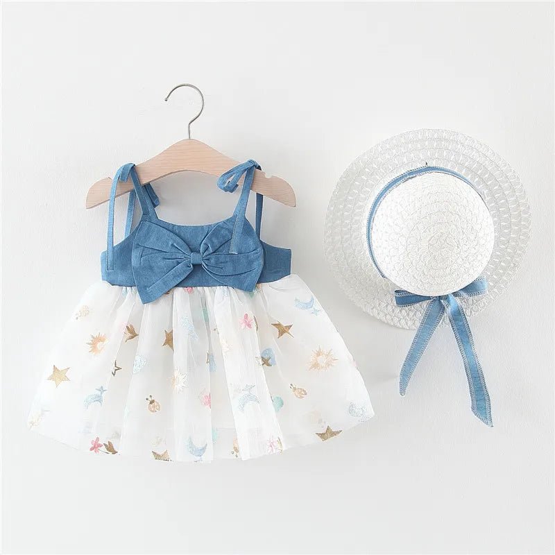 Vestido Jeans Tule Estrela | 0-24 Meses - Betina Baby