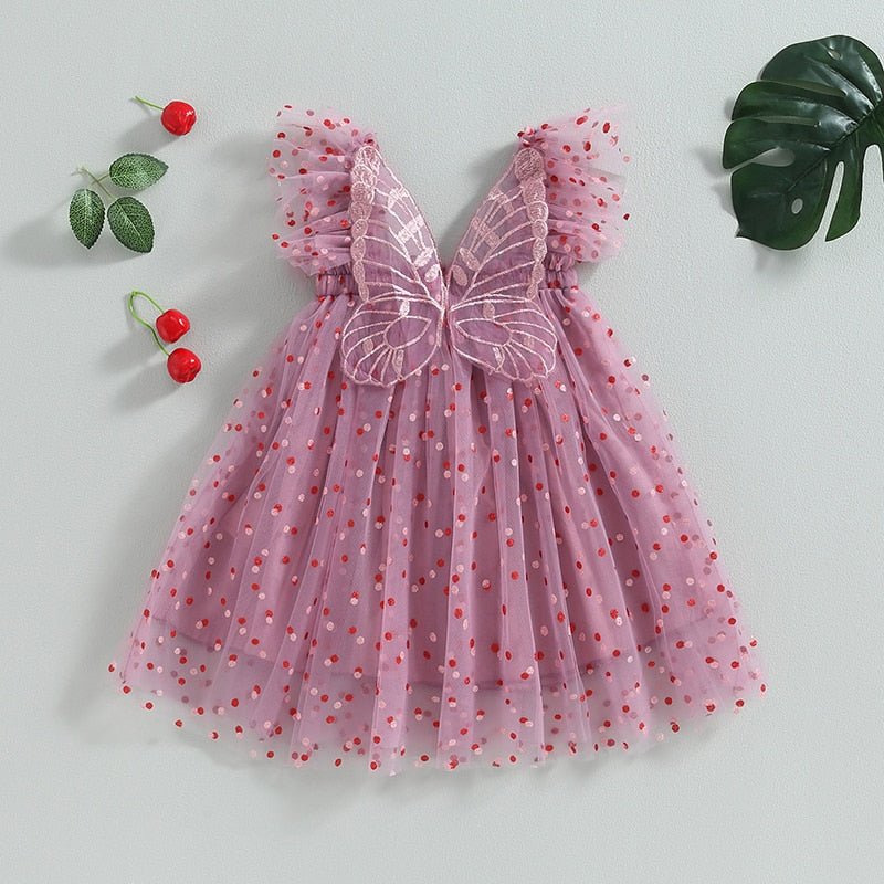 Vestido Tule Borboleta Rosa | 6-4 Anos - Betina Baby